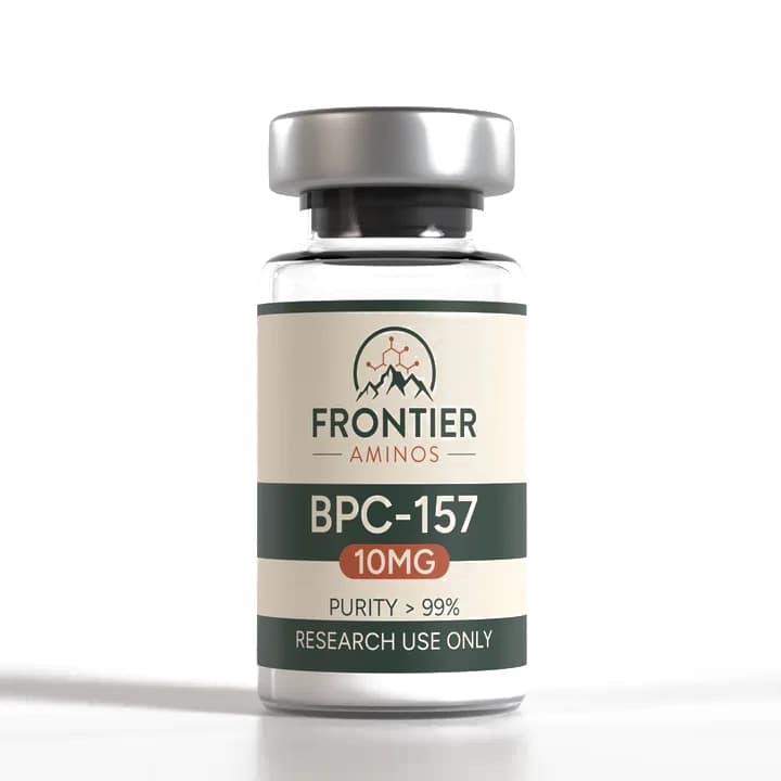 Frontier Aminos BPC-157 10mg research vial — supplied render
