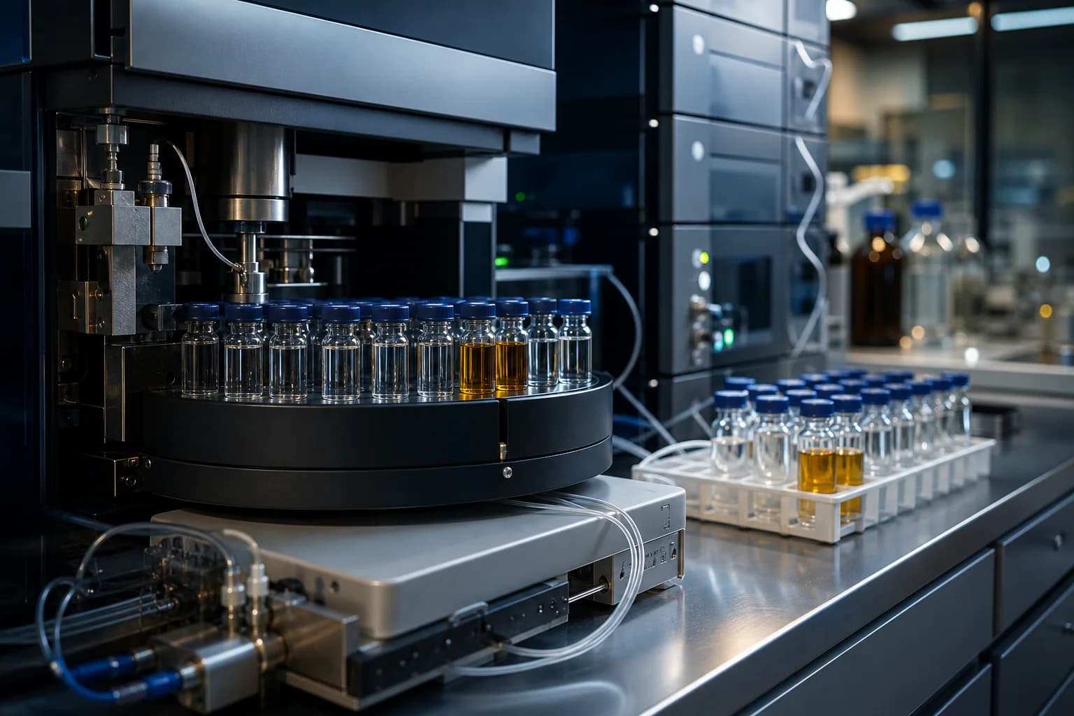 Analytical chromatography equipment processing laboratory samples